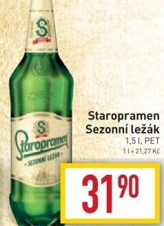 Pivo světlý sezonní ležák Staropramen