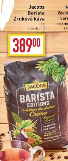 Zrnková káva Barista Jacobs