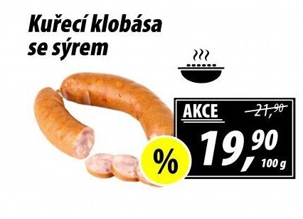 Kuřecí klobása se sýrem