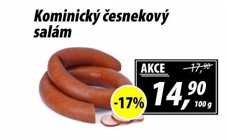 Salám kominický česnekový točený