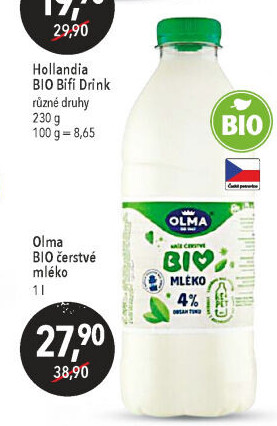 Mléko čerstvé Bio Olma - 3,5% plnotučné