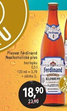 Nealkoholické pivo bez lepku Pivovar Ferdinand