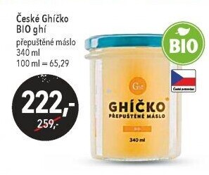 Přepuštěné máslo bio Ghí