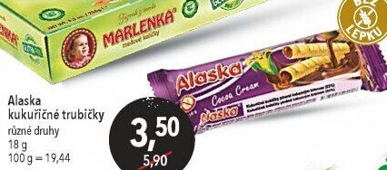 Trubičky bez lepku Alaska