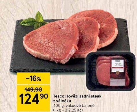 Hovězí zadní steak z válečku Tesco