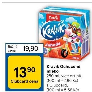 Nápoj mléko ochucené Kravík Tatra