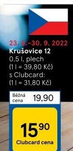 Pivo světlý ležák 12° Krušovice