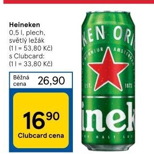 Pivo světlý ležák Heineken