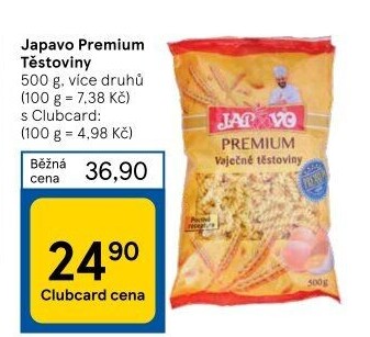 Těstoviny Premium Japavo