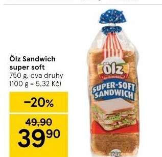 Toustový chléb Sandwich Soft Ölz