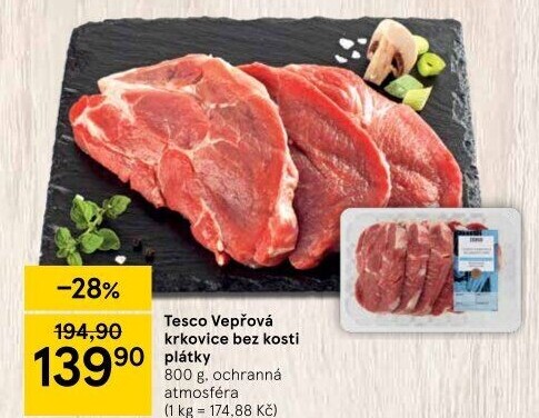 Vepřová krkovice bez kosti Tesco