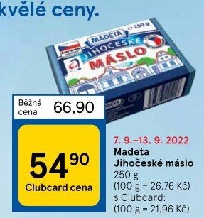 Máslo Jihočeské Madeta