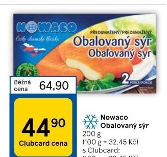 Sýr obalovaný mražený Nowaco