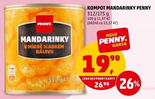 Kompot mandarinky Penny