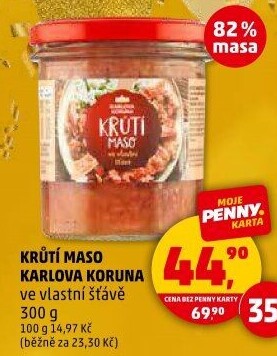 Maso krůtí ve vlastní šťávě ve sklenici Karlova Koruna
