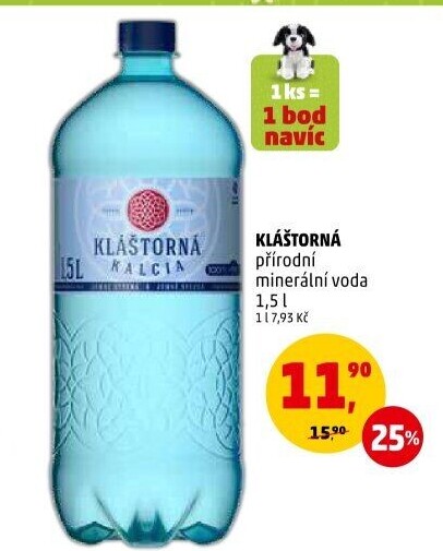 Minerální voda kalcia Kláštorná