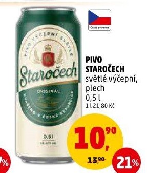 Pivo světlé výčepní 10° Staročech
