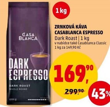 Zrnková káva Espresso Dark Roast Casablanca
