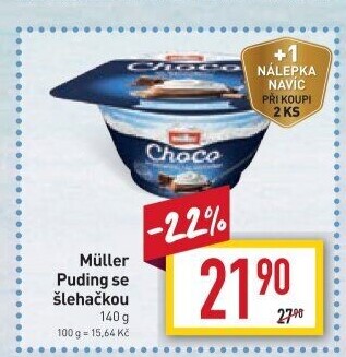 Dezert pudink se šlehačkou Müller