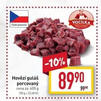 Hovězí maso na guláš Vocílka