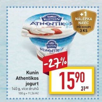 Jogurt ochucený řeckého typu Athentikos Kunín