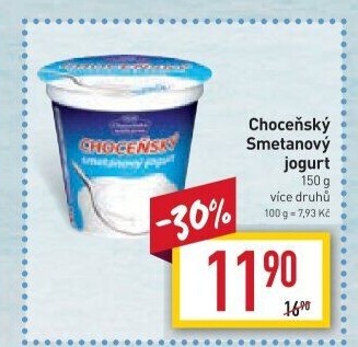 Jogurt smetanový ochucený Choceňský