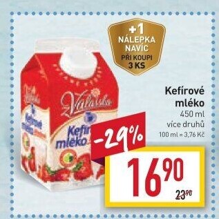 Kefírové mléko ochucené Mlékárna Valašské Meziříčí