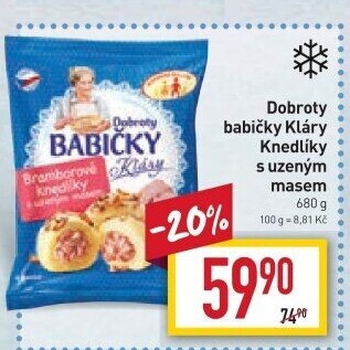 Knedlíky bramborové s uzeným masem mražené Dobroty babičky Kláry