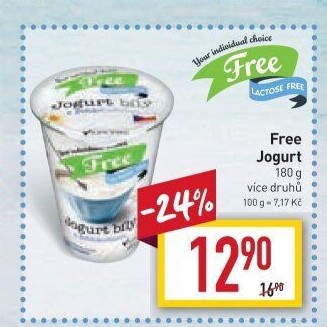 Ochucený jogurt bez laktózy Billa Laktose Free