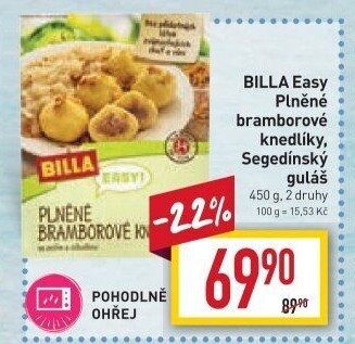 Plněné bramborové knedlíky se zelím Easy Billa
