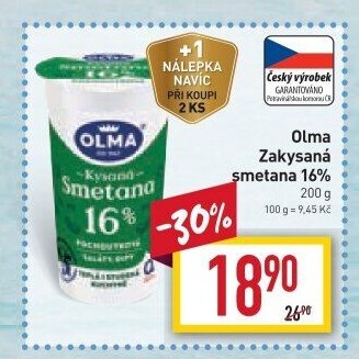 Smetana zakysaná Olma 16%