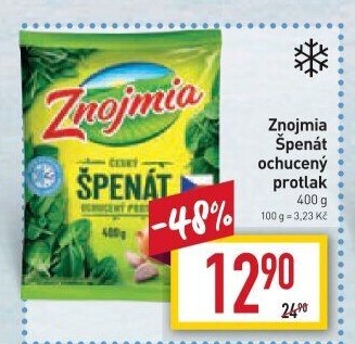 Špenátový protlak ochucený mražený Znojmia