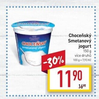 Jogurt smetanový ochucený Choceňský