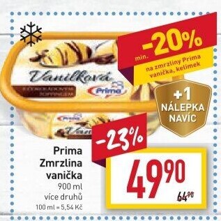 Zmrzlina ve vaničce Prima