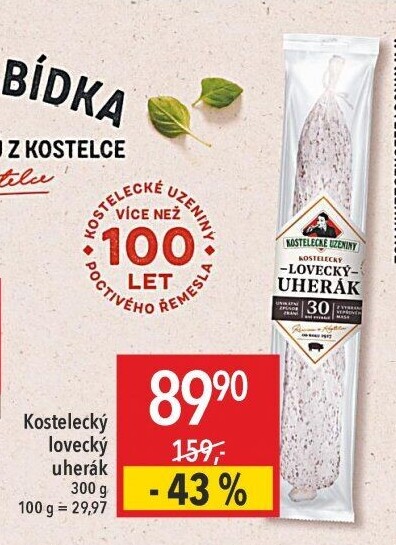 Salám Uherák lovecký Kostelecké uzeniny