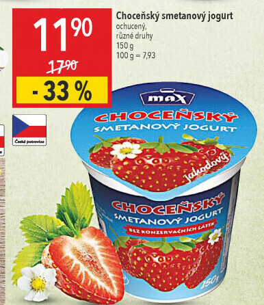 Jogurt smetanový ochucený Choceňský