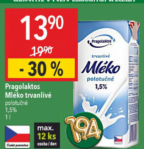 Mléko trvanlivé Pragolaktos- 1,5% polotučné