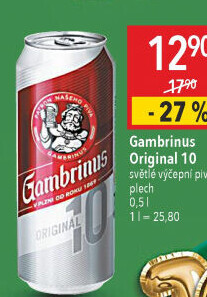 Pivo světlé výčepní Originál 10° Gambrinus