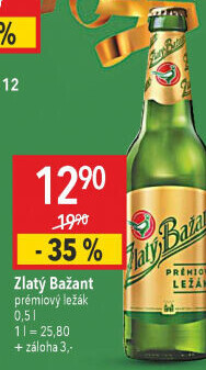 Pivo světlý ležák 12° Zlatý Bažant