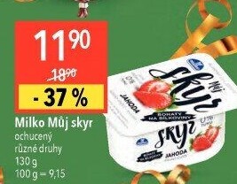 Dezert zakysaný ochucený Můj Skyr 0% Milko