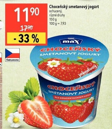 Jogurt smetanový ochucený Choceňský