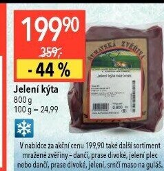 Kýta jelení bez kosti mražená Šumavská zvěřina