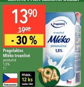 Mléko trvanlivé Pragolaktos- 1,5% polotučné