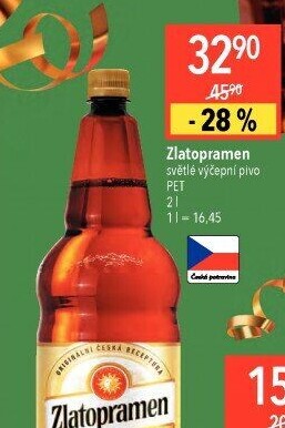 Pivo světlé výčepní 10° Zlatopramen