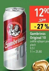 Pivo světlé výčepní Originál 10° Gambrinus