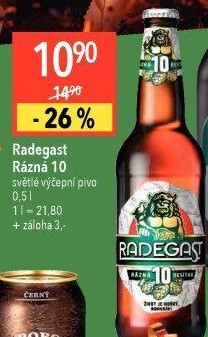 Pivo světlé výčepní Rázná 10° Radegast