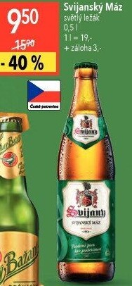 Pivo světlý ležák 11° Svijanský Máz Svijany