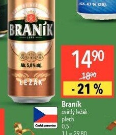 Pivo světlý ležák Braník