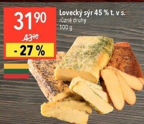 Sýr lovecký 45%