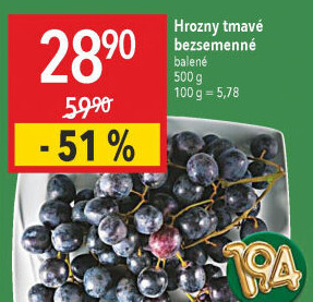 Hrozny tmavé bezsemenné